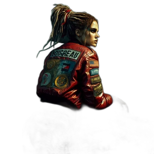 jacket, face, weapon, concept art transparent PNG cut-out