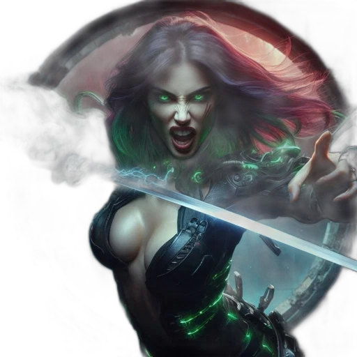 fantasy art, concept art, comic book art, cyberpunk transparent PNG cut-out