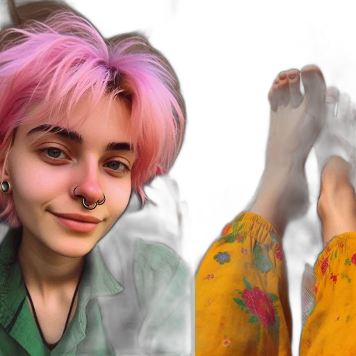 face, hair, shoes, creature transparent PNG cut-out