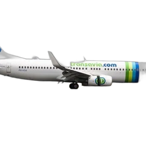 transavia, airplane, runway, cloudy transparent PNG cut-out
