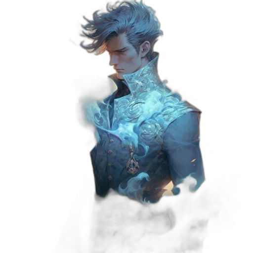 dragon, staff, face, jacket transparent PNG cut-out