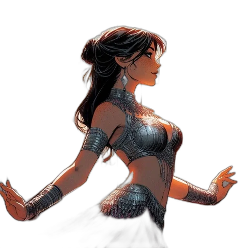 dress, concept art, comic book art, fantasy art transparent PNG cut-out