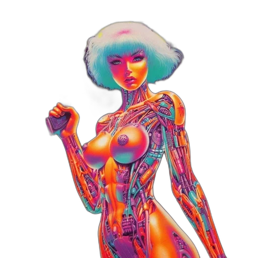 robot, dress, jewelry, cyberpunk transparent PNG cut-out