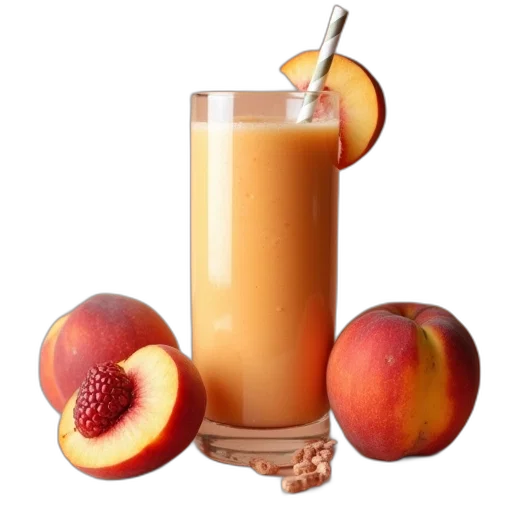 food, photorealistic, peach, smoothie transparent PNG cut-out