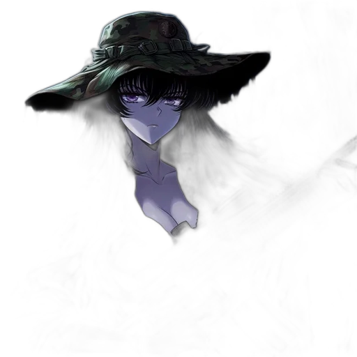 hat, mask, creature, staff transparent PNG cut-out