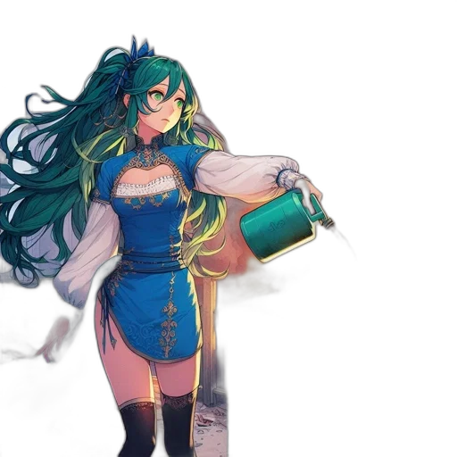dress, staff, sword, weapon transparent PNG cut-out