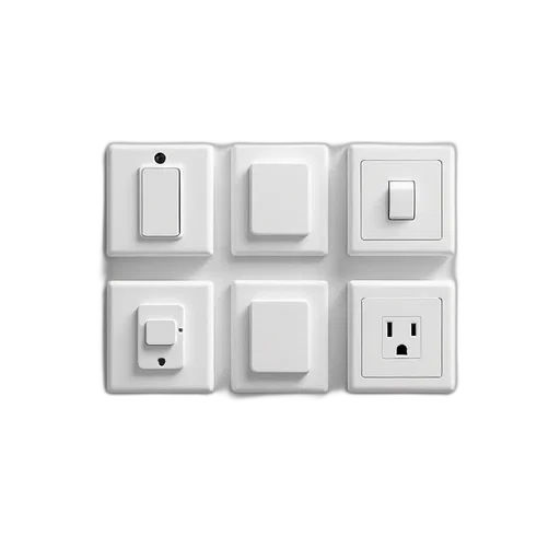 furniture, 3d render, monochrome, five transparent PNG cut-out