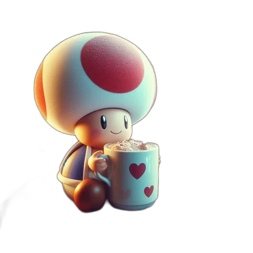 robot, hat, food, 3d render transparent PNG cut-out