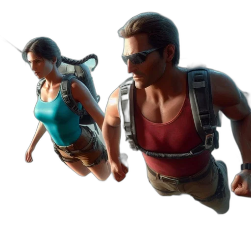 concept art, 3d render, photorealistic, two transparent PNG cut-out