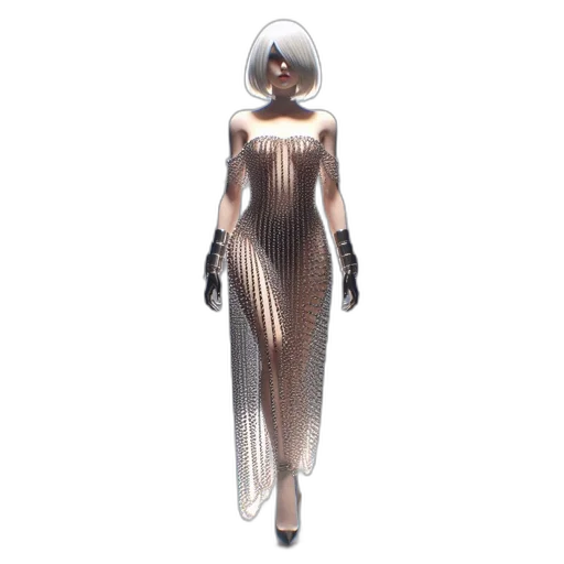 dress, 3d render, concept art, cyberpunk transparent PNG cut-out