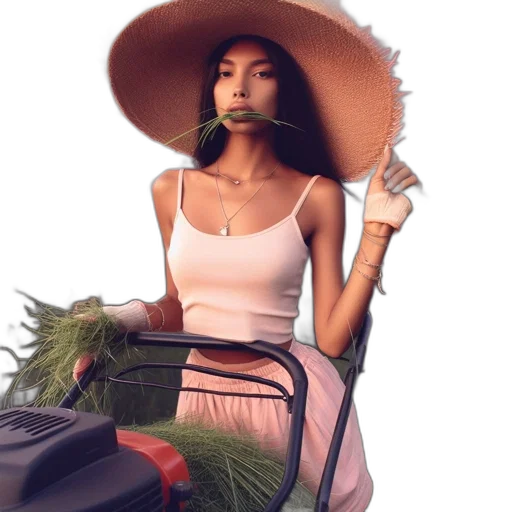 hat, umbrella, dress, staff transparent PNG cut-out