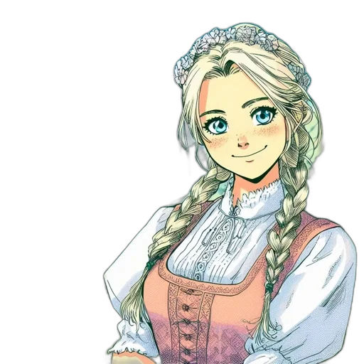dress, staff, face, pixel art transparent PNG cut-out