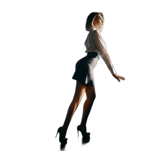 dress, shoes, staff, hair transparent PNG cut-out