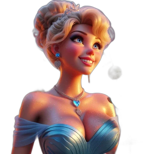 crown, dress, jewelry, 3d render transparent PNG cut-out
