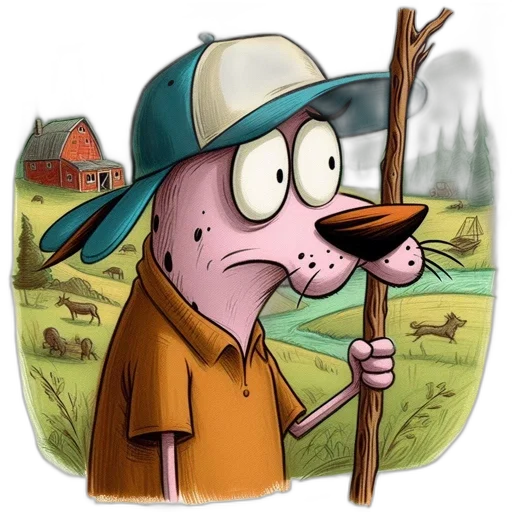 hat, animal, staff, creature transparent PNG cut-out
