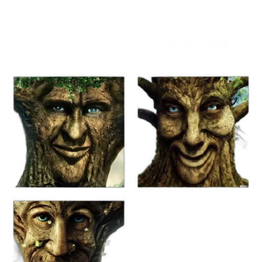 face, mask, creature, tree transparent PNG cut-out