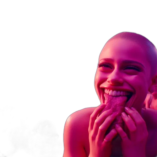 face, mask, creature, vaporwave transparent PNG cut-out