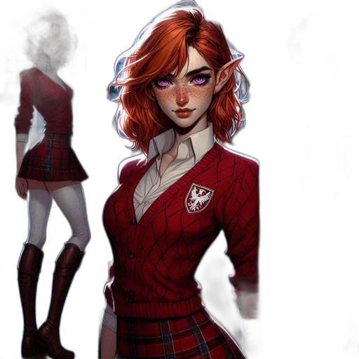 dress, jacket, staff, face transparent PNG cut-out
