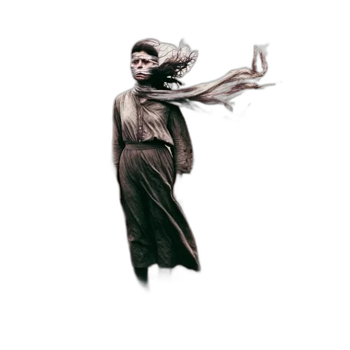 creature, hair, dress, mask transparent PNG cut-out