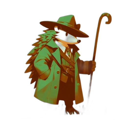 staff, jacket, animal, hat transparent PNG cut-out