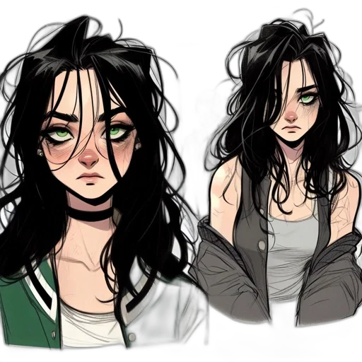 hair, creature, face, concept art transparent PNG cut-out