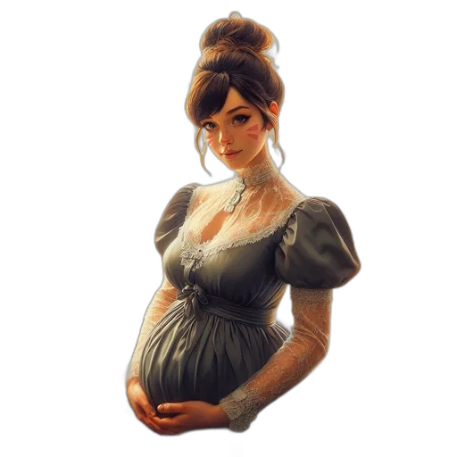 dress, face, concept art, photorealistic transparent PNG cut-out