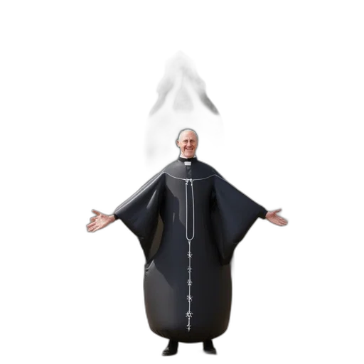 jacket, dress, staff, creature transparent PNG cut-out