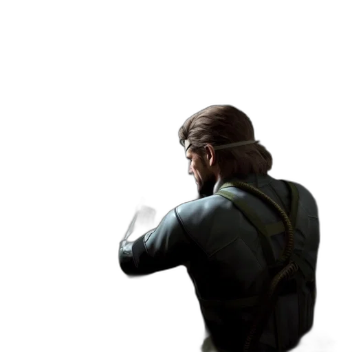 jacket, weapon, staff, face transparent PNG cut-out