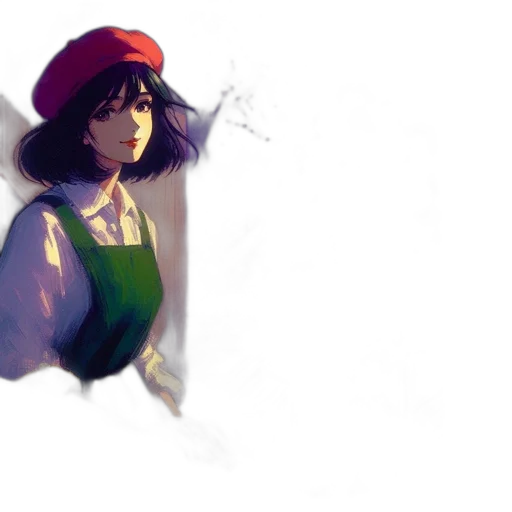 hat, face, dress, staff transparent PNG cut-out