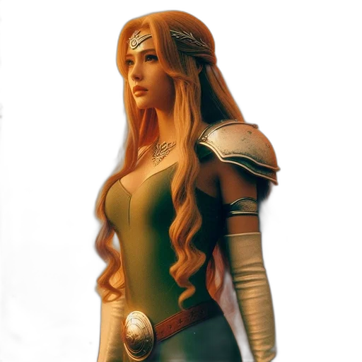 dress, sword, staff, fantasy art transparent PNG cut-out