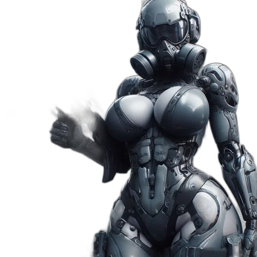 robot, concept art, cyberpunk, comic book art transparent PNG cut-out