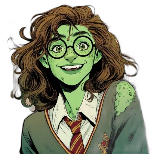 face, creature, staff, comic book art transparent PNG cut-out