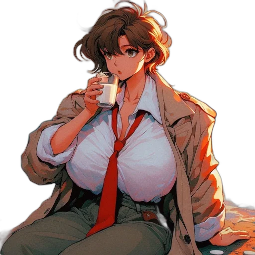 jacket, dress, weapon, anime transparent PNG cut-out