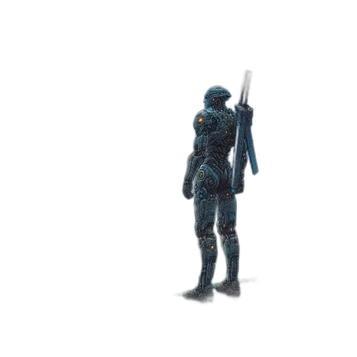 robot, weapon, sword, staff transparent PNG cut-out