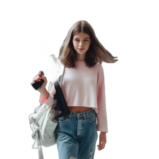 jacket, dress, hair, bottle transparent PNG cut-out