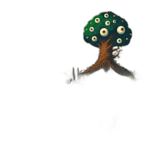 tree, staff, crown, hat transparent PNG cut-out