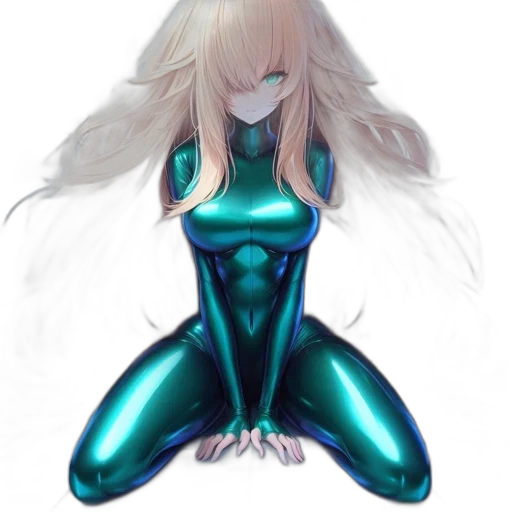 robot, dress, hair, creature transparent PNG cut-out