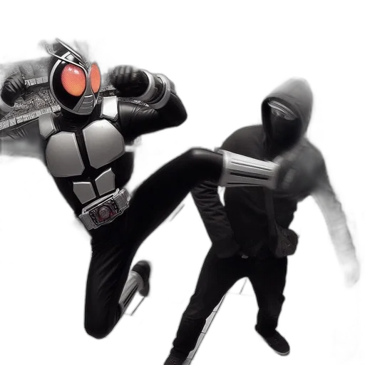 robot, weapon, mask, jacket transparent PNG cut-out