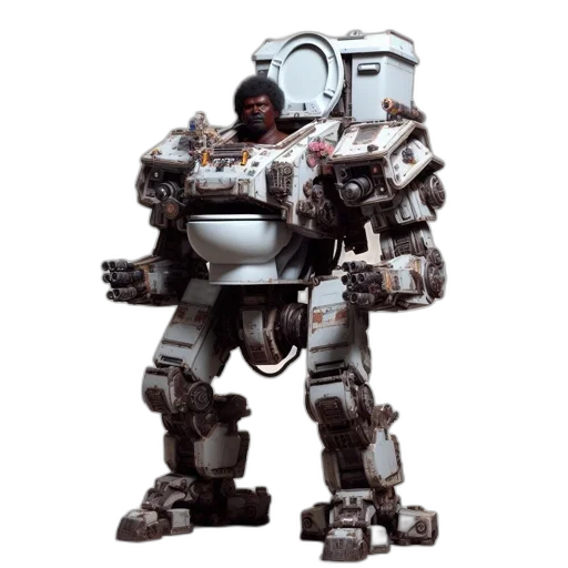 robot, weapon, concept art, 3d render transparent PNG cut-out