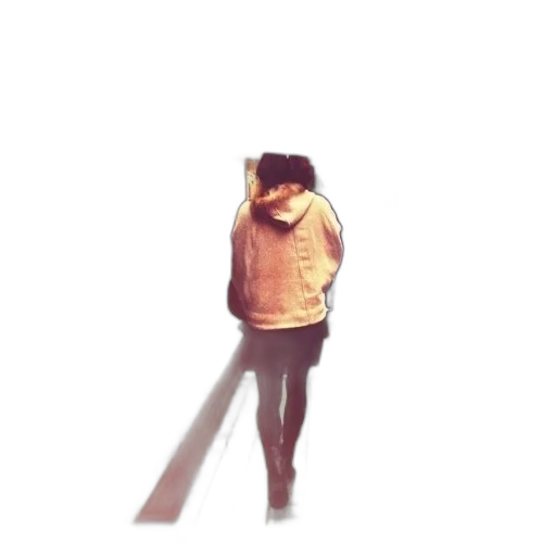 jacket, hat, creature, staff transparent PNG cut-out