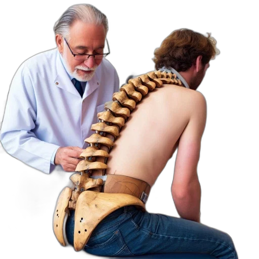 staff, elderly, physician, inspects transparent PNG cut-out