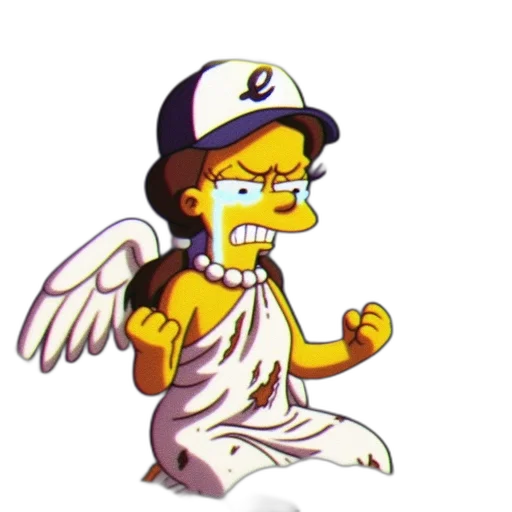 pixel art, cartoon, angelic, figure transparent PNG cut-out