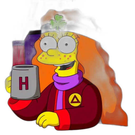 robot, hat, jacket, staff transparent PNG cut-out