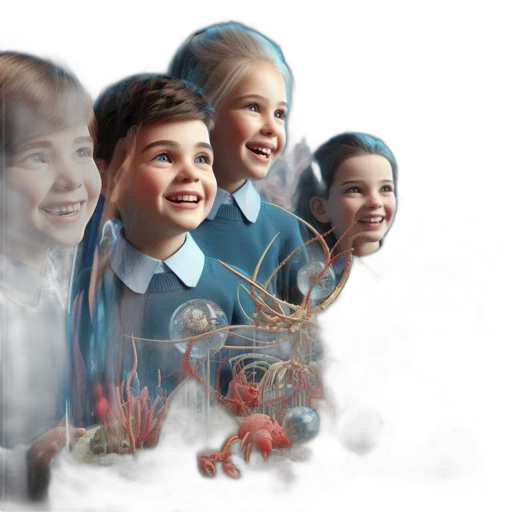 photorealistic, 3d render, concept art, three transparent PNG cut-out
