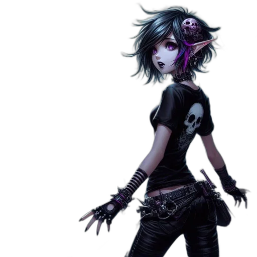 mask, staff, concept art, cyberpunk transparent PNG cut-out