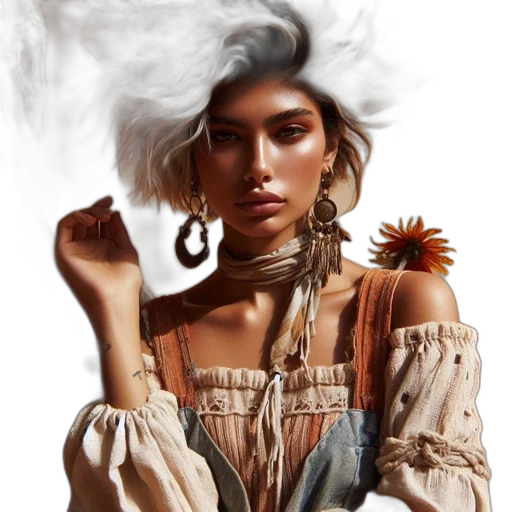 jewelry, hair, face, dress transparent PNG cut-out