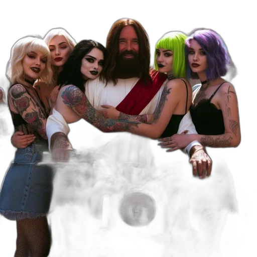 hair, vaporwave, concept art, fantasy art transparent PNG cut-out