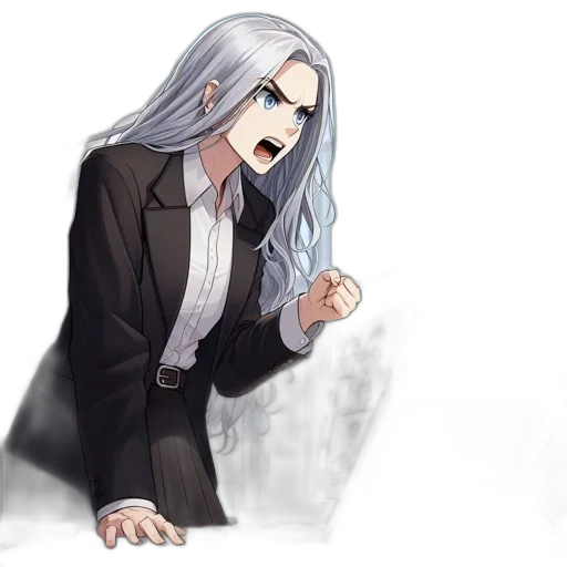 creature, staff, face, hair transparent PNG cut-out