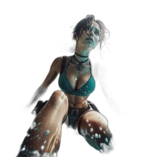 creature, dress, jewelry, staff transparent PNG cut-out