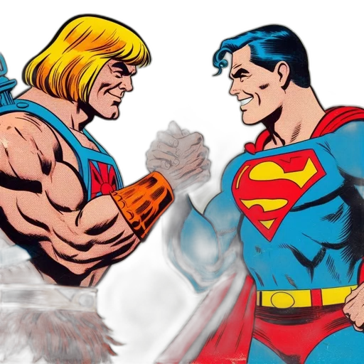 comic book art, concept art, he-man, aka transparent PNG cut-out